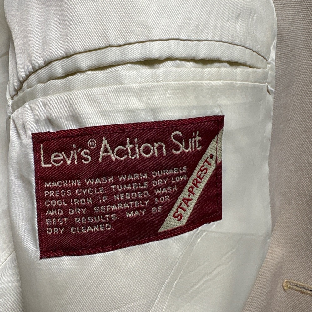 Vintage Levi’s Action Suit Blazer Beige STA-PREST | Western Menswear 42R - Picture 2 of 7